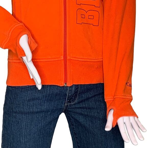Columbia Beavers Hoodie Orange  Zipper Down Two Front Pockets Size S - Picture 4 of 13